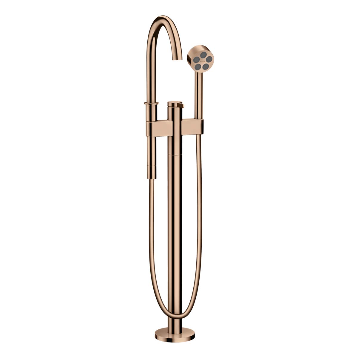 Axor One Floorstanding Bath Shower Mixer With Handset Polished Red Gold