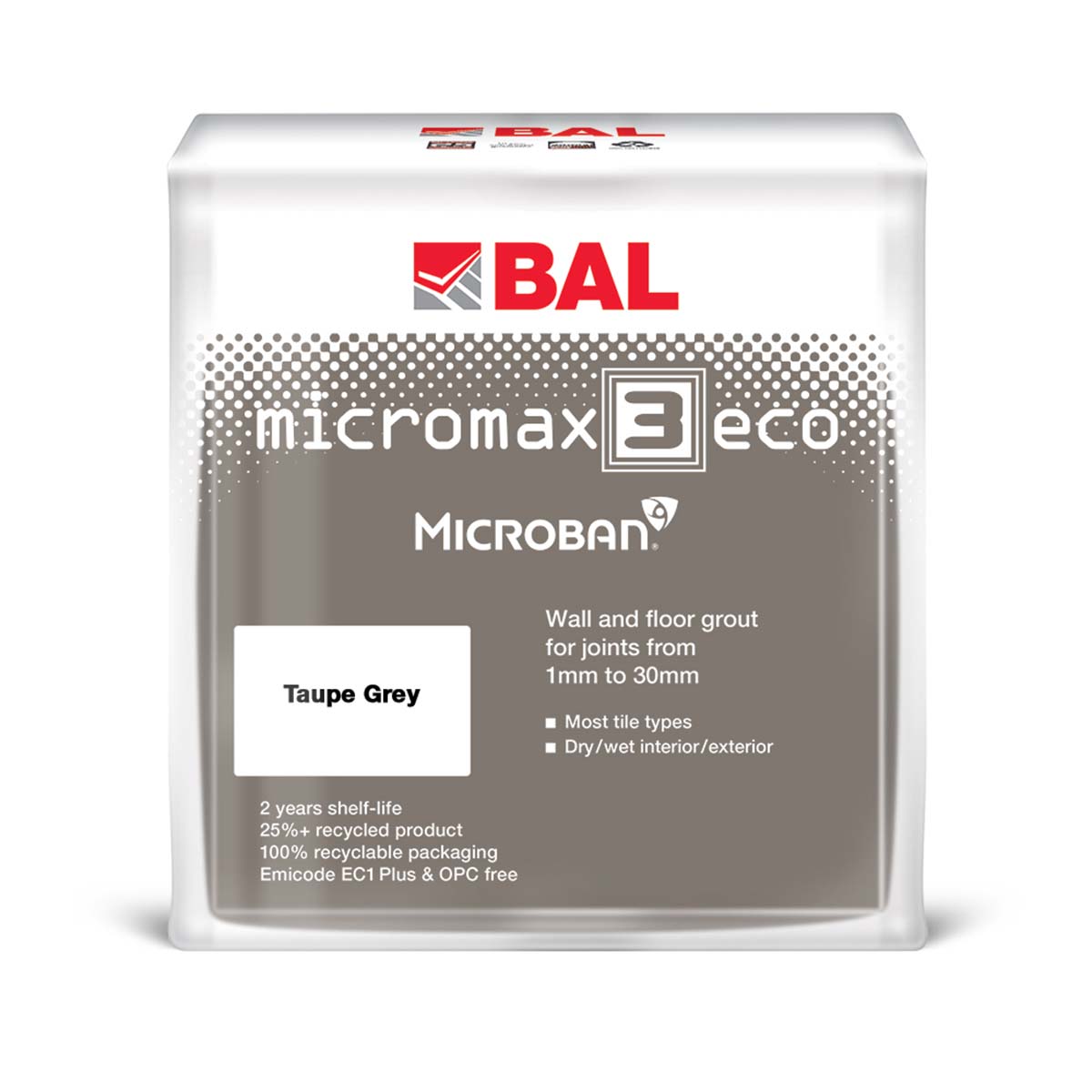 BAL micromax 3 eco wall and floor tile adhesive taupe