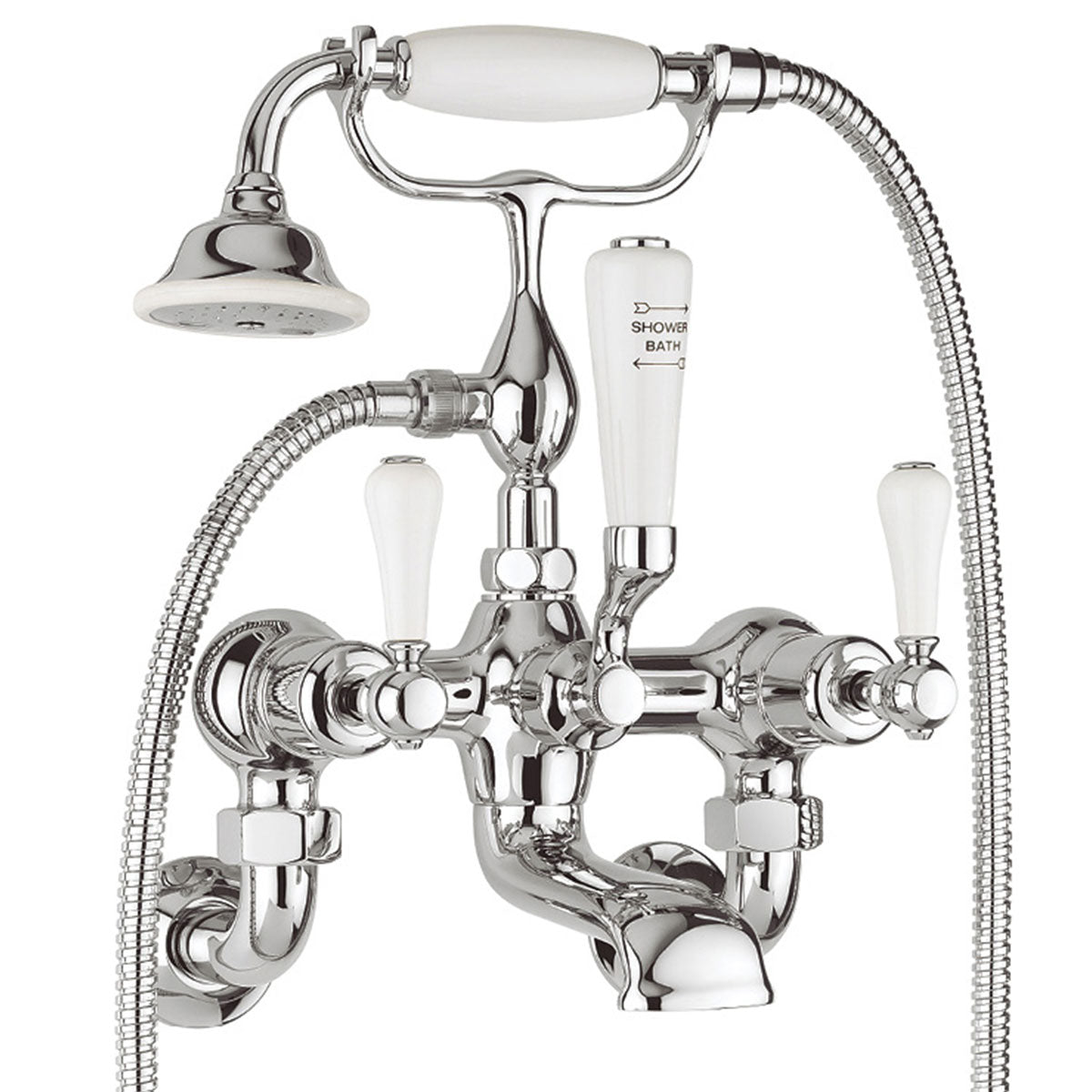 Crosswater Belgravia Lever Bath Shower Mixer With Handheld Kit - Chrome