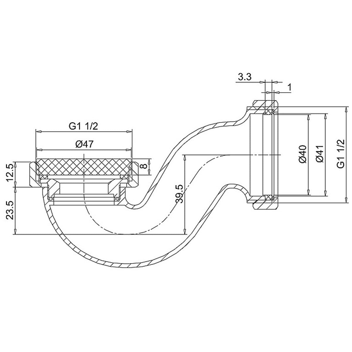 Burlington Bath Shallow P Trap Diagram Deluxe Bathrooms UK