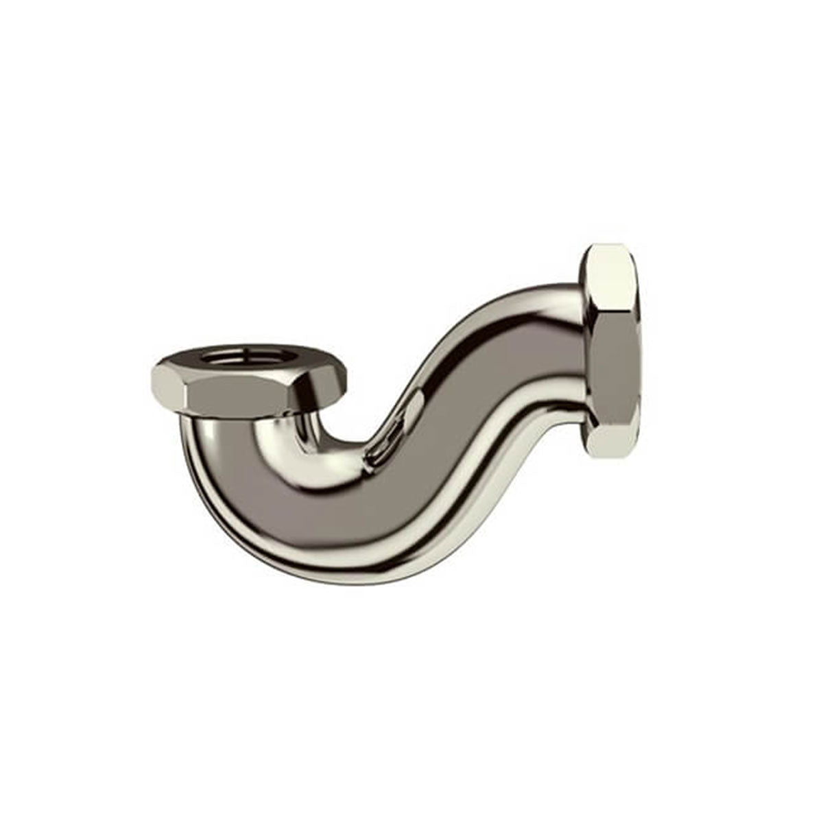 Burlington Bath Shallow P Trap Nickel Deluxe Bathrooms UK