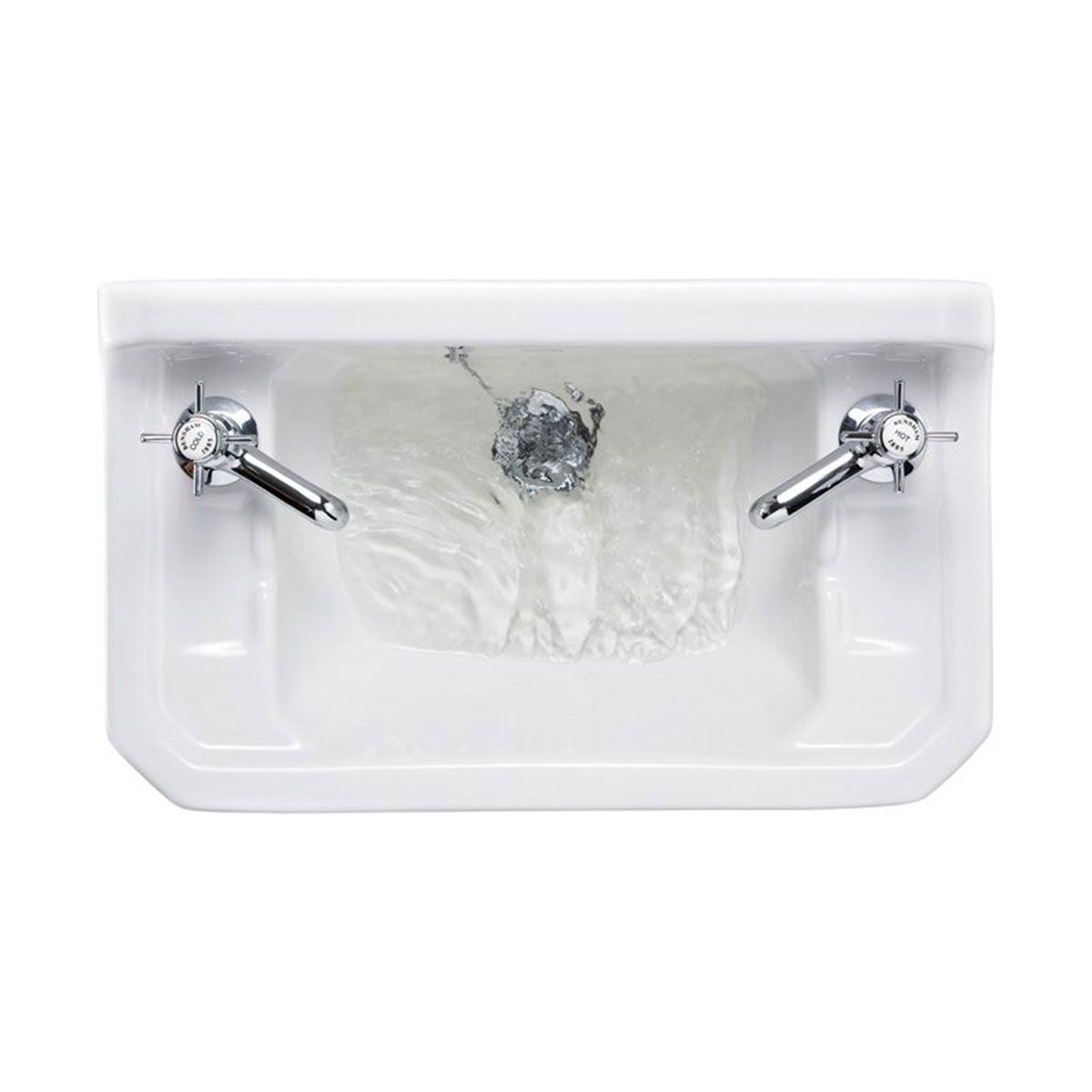 Burlington Edwardian 510 Cloakroom Washbasin Rectangular 2 Taps Top View Deluxe Bathrooms UK