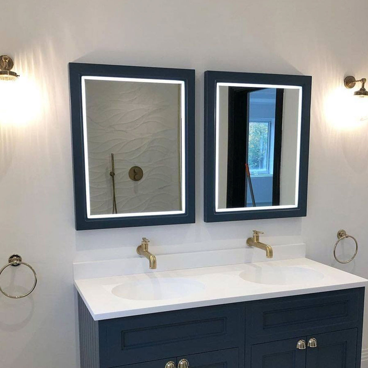 Burlington Framed LED Illuminated Bathroom Mirror Deluxe Bathrooms UK