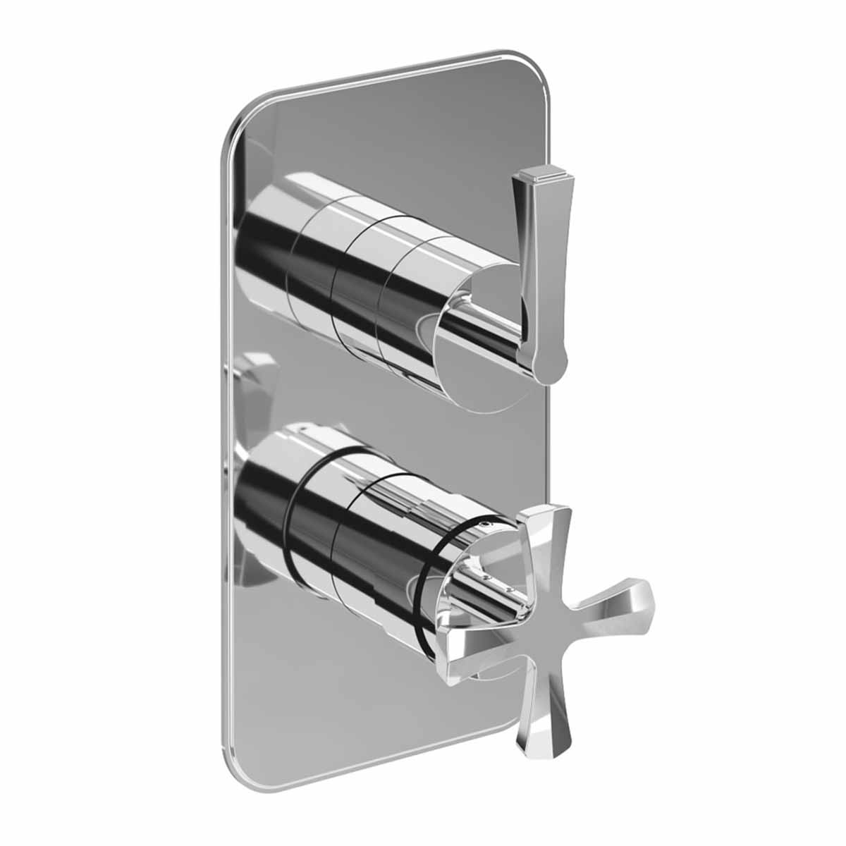 Burlington Riviera Shower Valve With Wall Mounted Fixed Overhead Chrome Deluxe Bathrooms UK