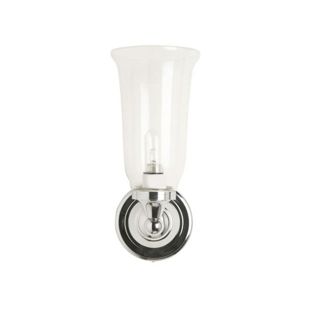 Burlington Round Light With Chrome Base And Clear Glass Vase Shade Deluxe Bathrooms UK