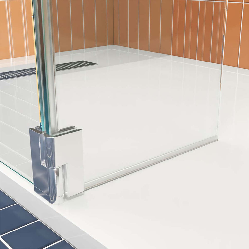 Deflector Panel Brushed Steel Flipper Panel For Wetroom Screen | Deluxe Bathrooms ...