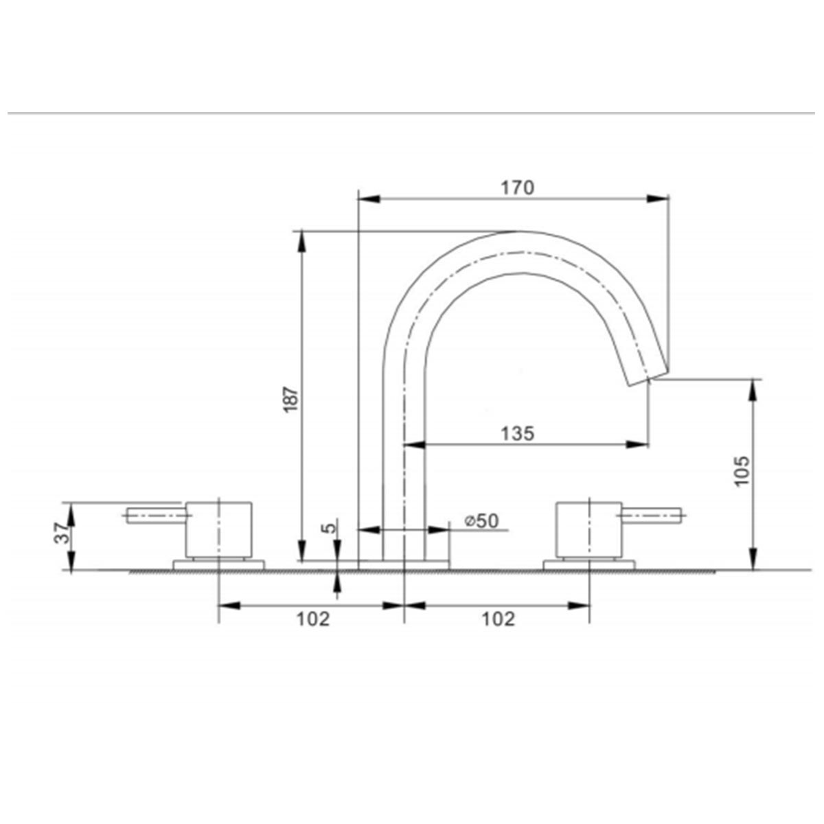 Crosswater MPRO 3 Hole Deck Mounted Basin Mixer Tap