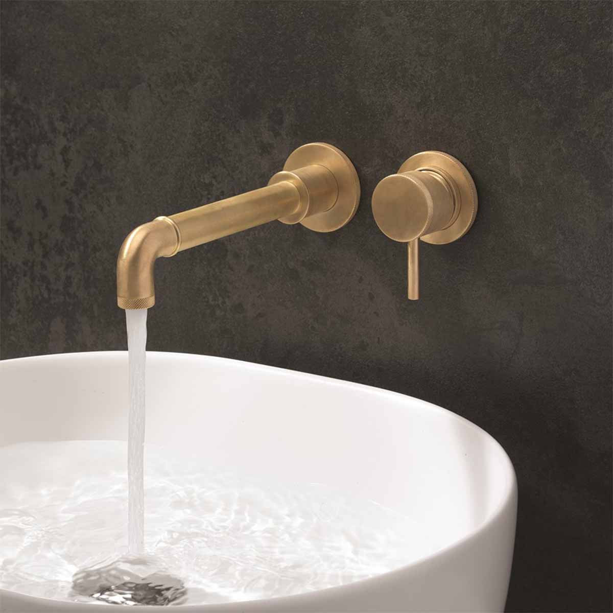 Crosswater MPRO Industrial Basin 2 Hole Set Tap Unlacquered Brass Lifestyle