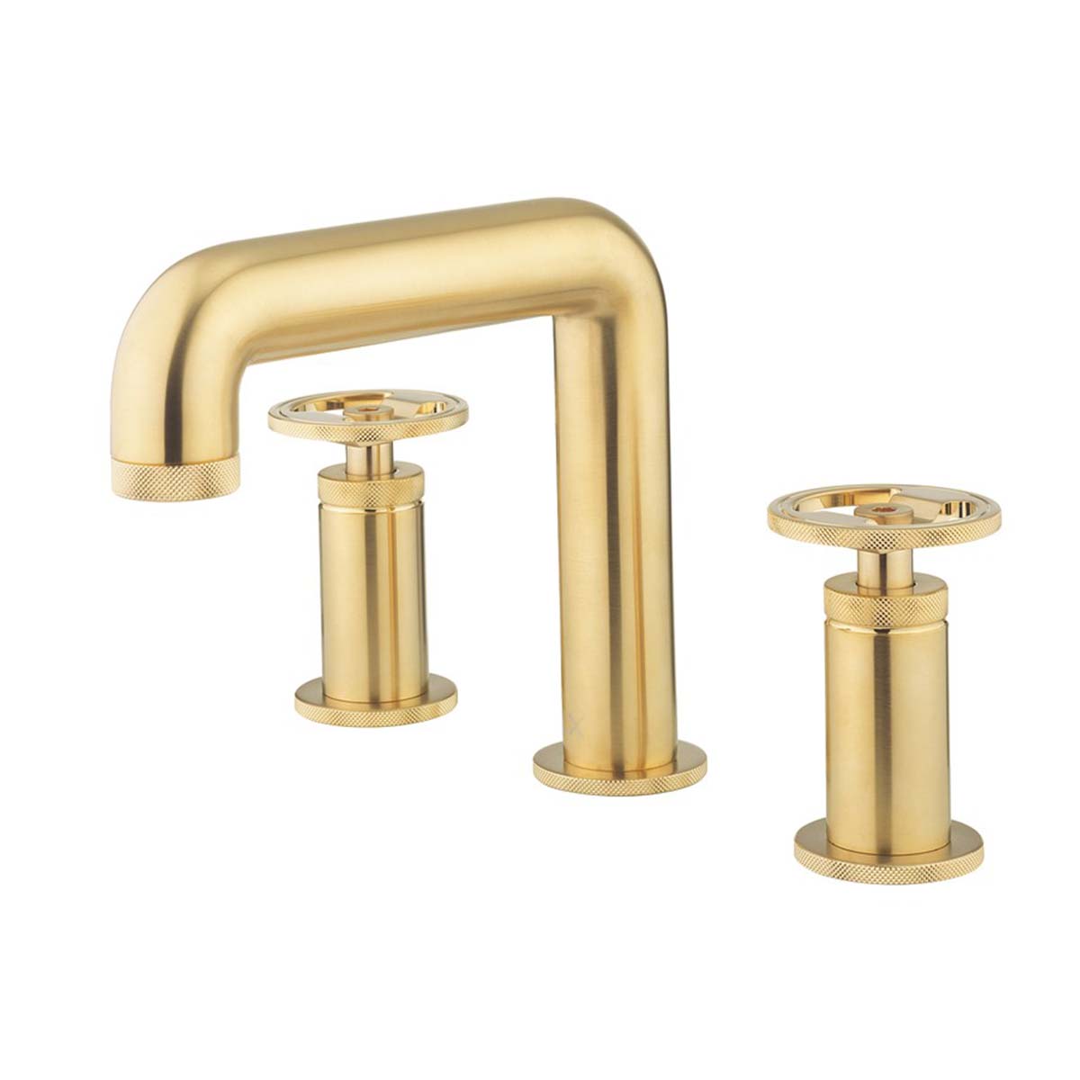 Crosswater Union 3 Hole Basin Mixer Tap With Wheel Handles Union Brass