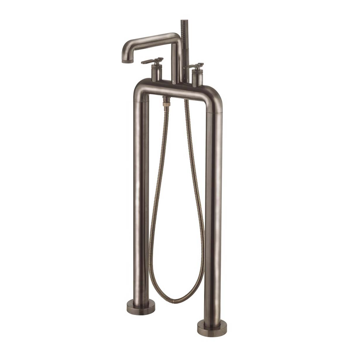 Crosswater Union Bath Shower Mixer With Lever Handles Brushed Black Chrome
