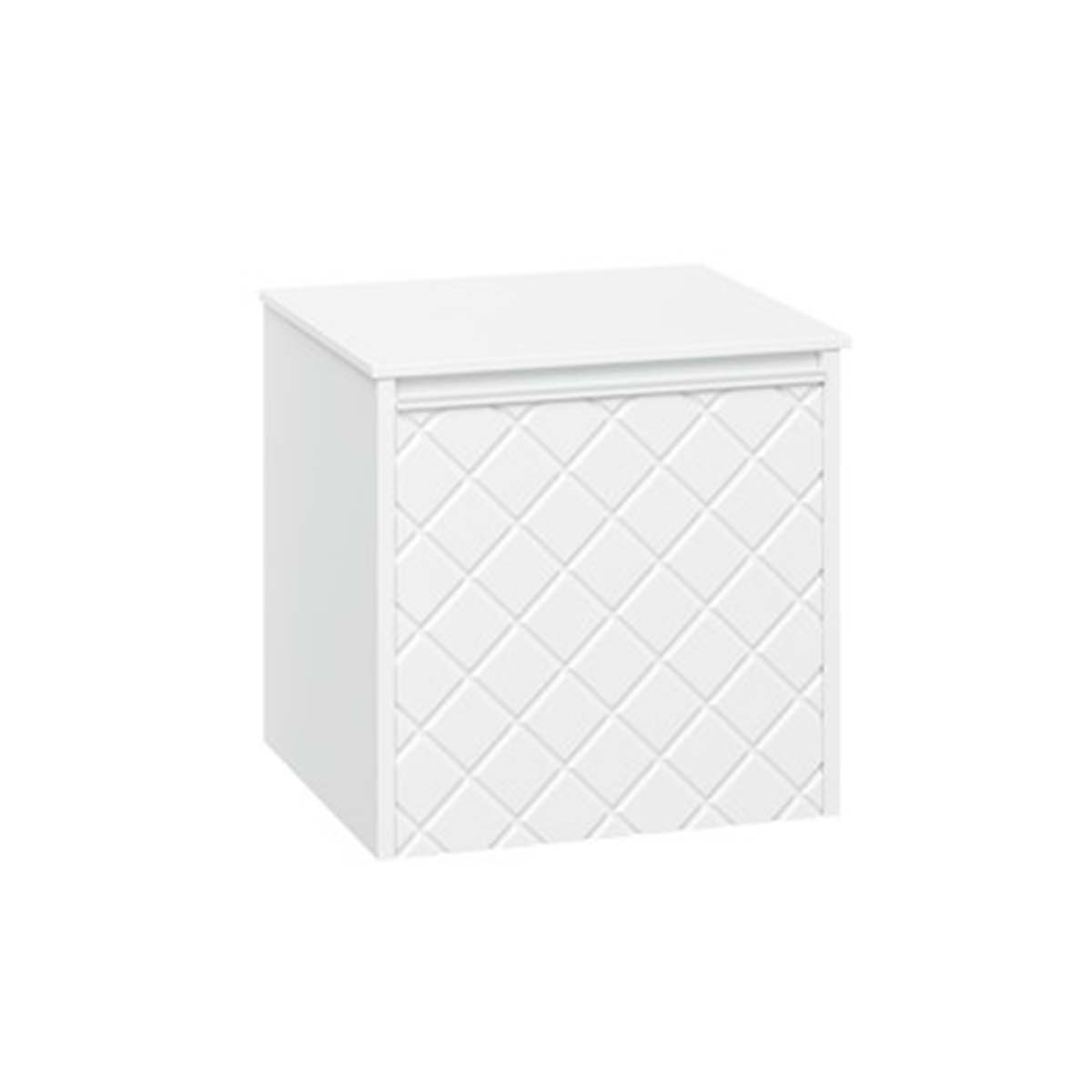 Crosswater Vergo 500mm Single Drawer Wall Hung Vanity Unit With Polar White Worktop Matt White