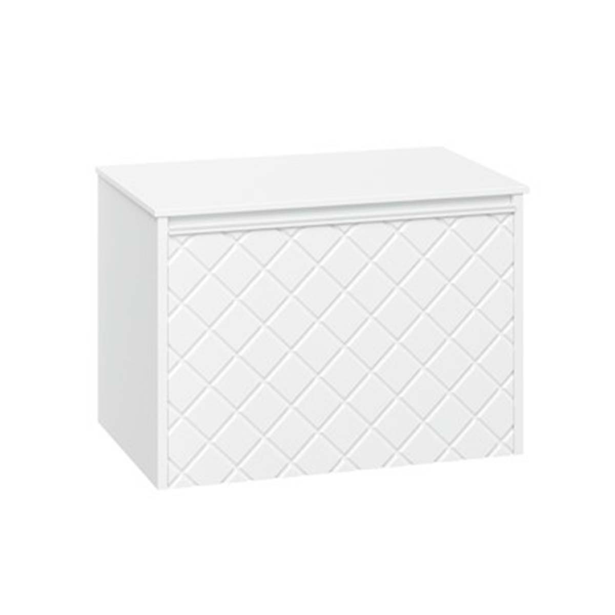 Crosswater Vergo 700mm Single Drawer Wall Hung Vanity Unit With Polar White Worktop Matt White