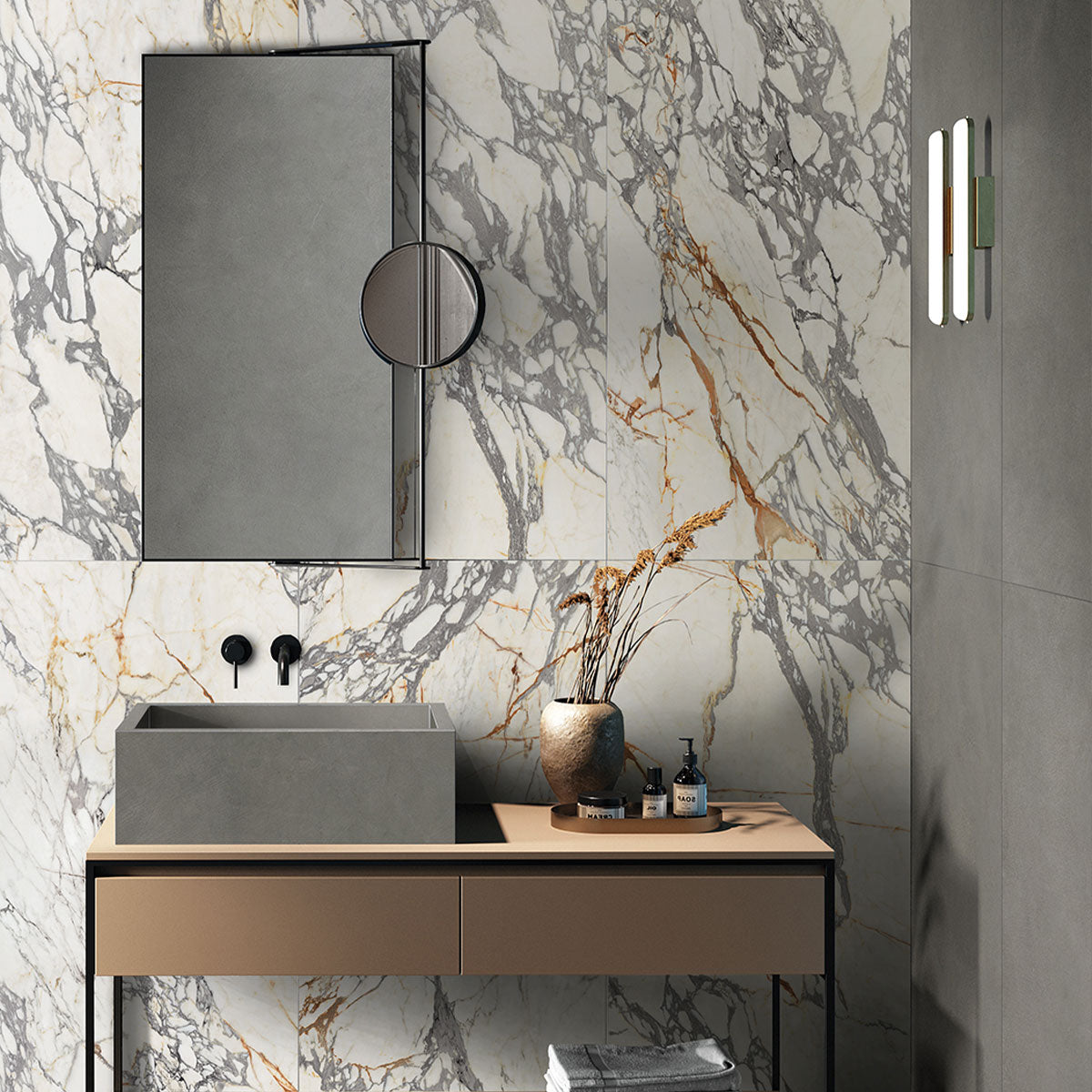 Deluxe Arabescato 3D Marble Effect Porcelain Tile 60x120cm Matt ...