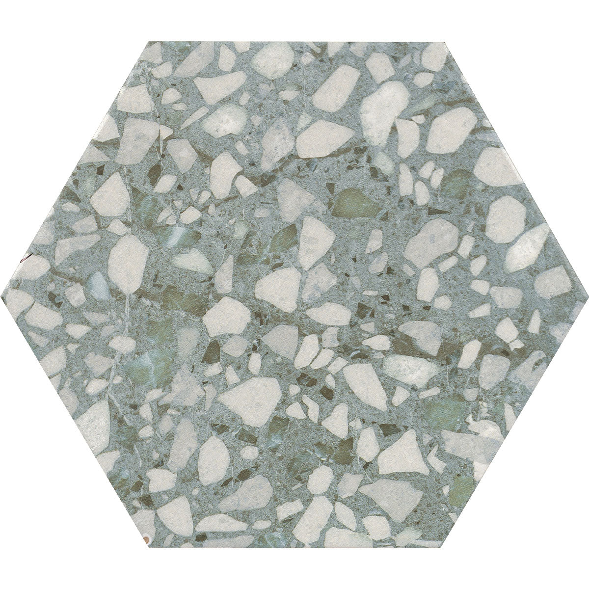 Deluxe Terrazzo Sage Hexagonal Porcelain Tile Matt