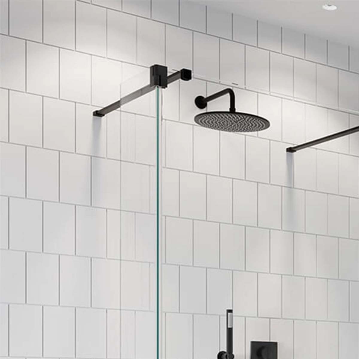 Matt Black Flipper Panel for Wetroom Screen | Deluxe Bathrooms & Tiling ...