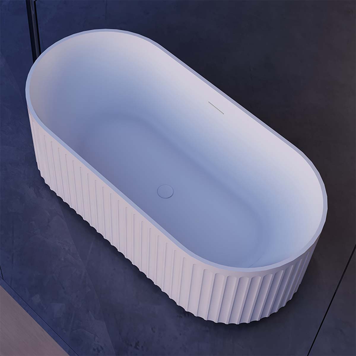 Granlusso Francesca Freestanding Fluted Stone Bath 1700x750mm