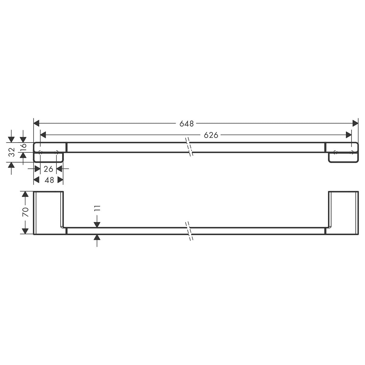 Hansgrohe AddStoris Double Towel Rail