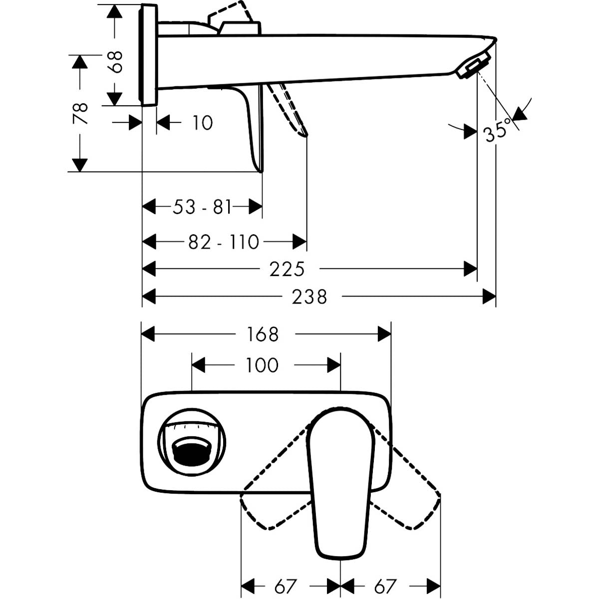 Hansgrohe talis e single lever basin mixer dimensions