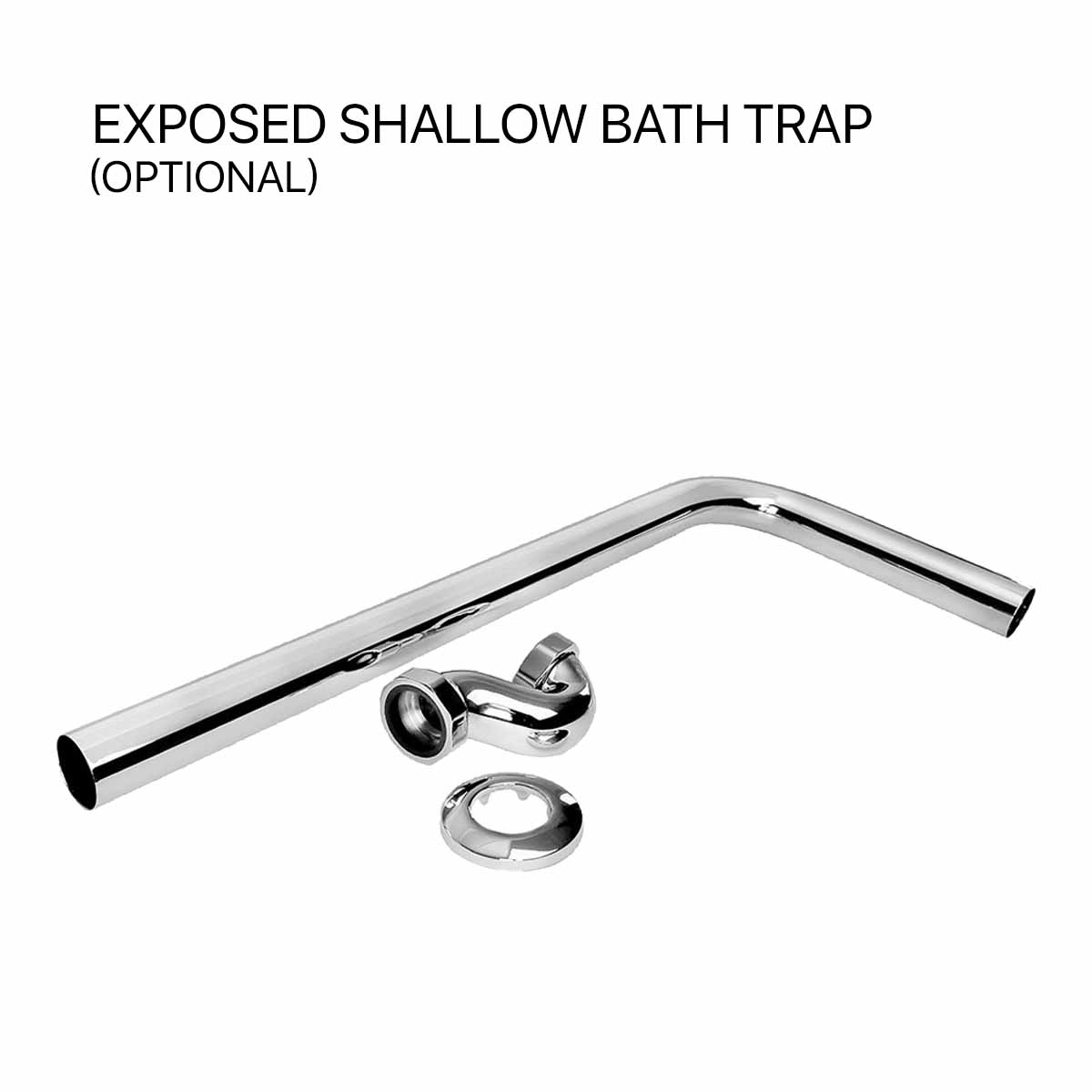 Heritage Buckingham Cast Iron Bath Exposed Shallow Bath Trap