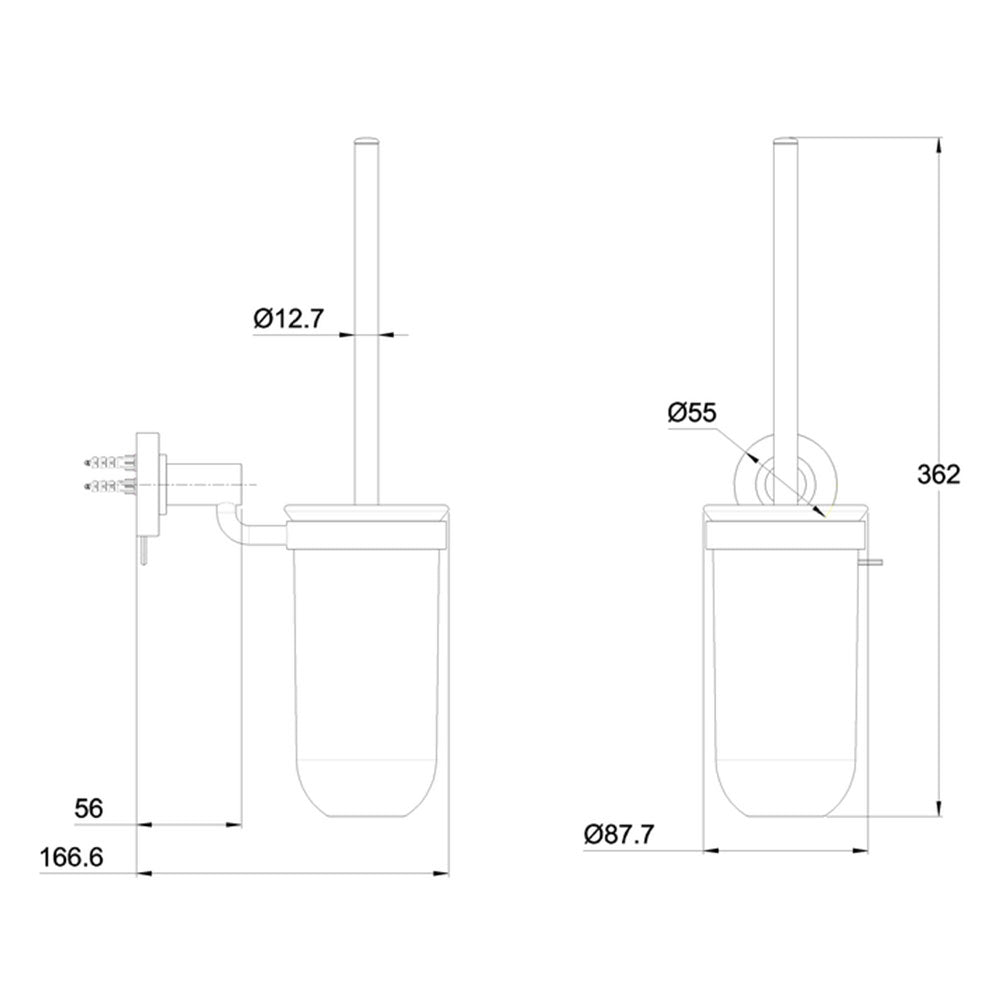 Hoxton Toilet Brush Holder dimensions