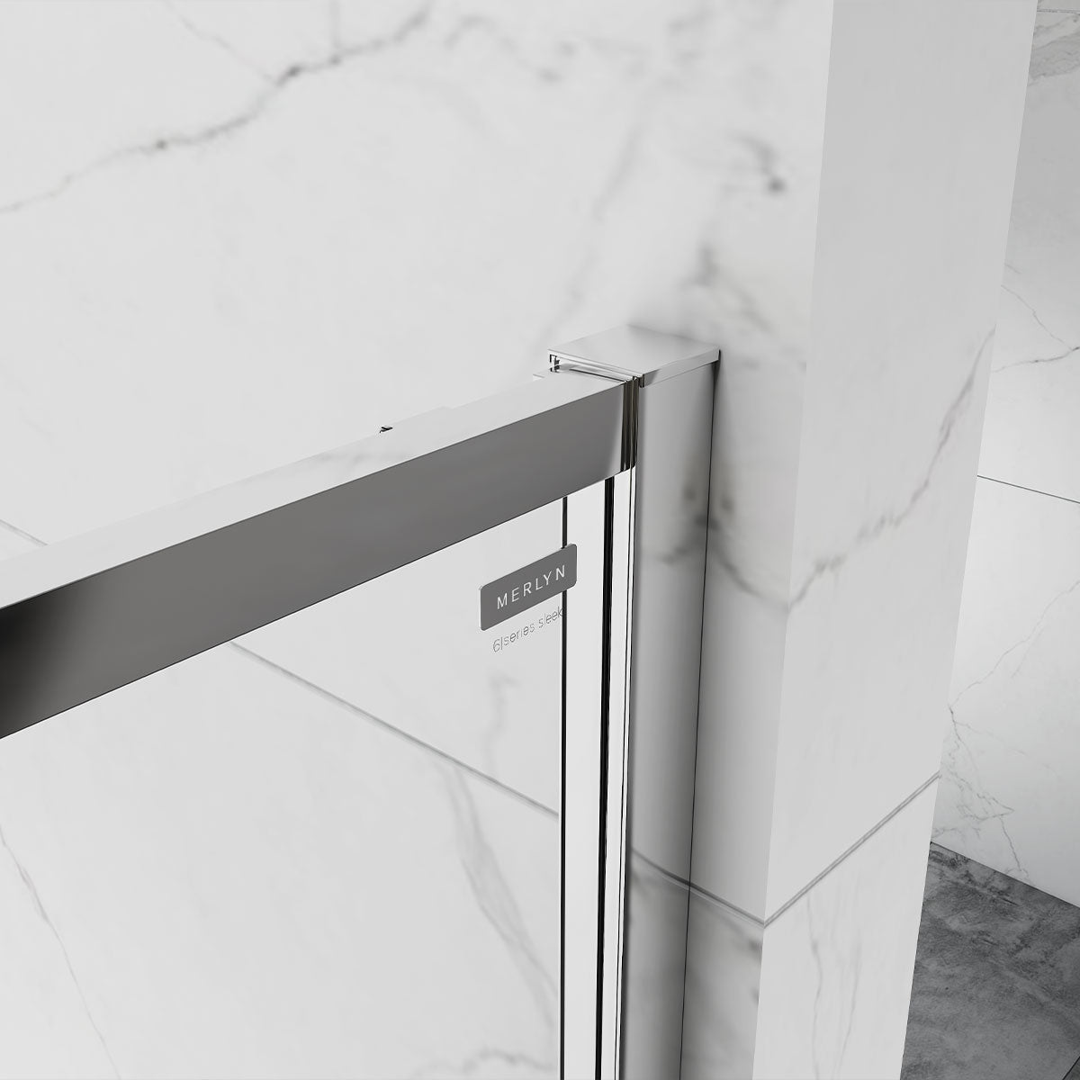 Merlyn 6 Series Sleek Sliding Shower Door In Recess With Inline Panel Close Up