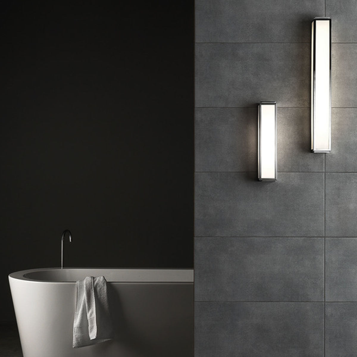 Modena Rectangular Bathroom Light lifestyle Polished Chrome