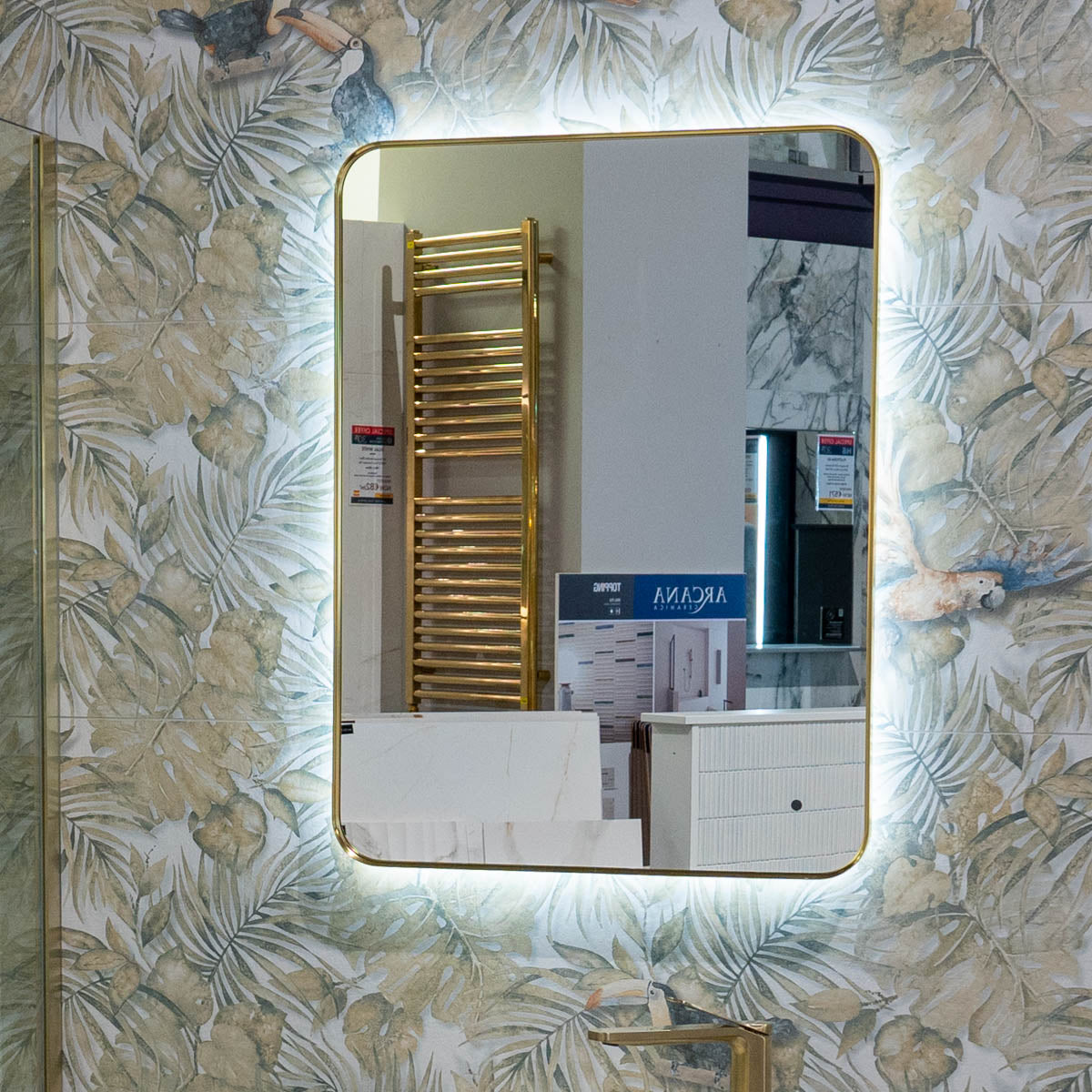 Granlusso Oro LED Fog-Free Bathroom Mirror - Brushed Brass