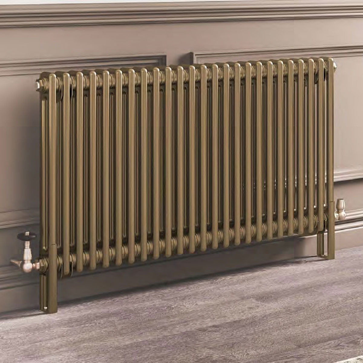 Rivassa Two Column Cast Iron Style Radiator Bronze Effect | Deluxe ...