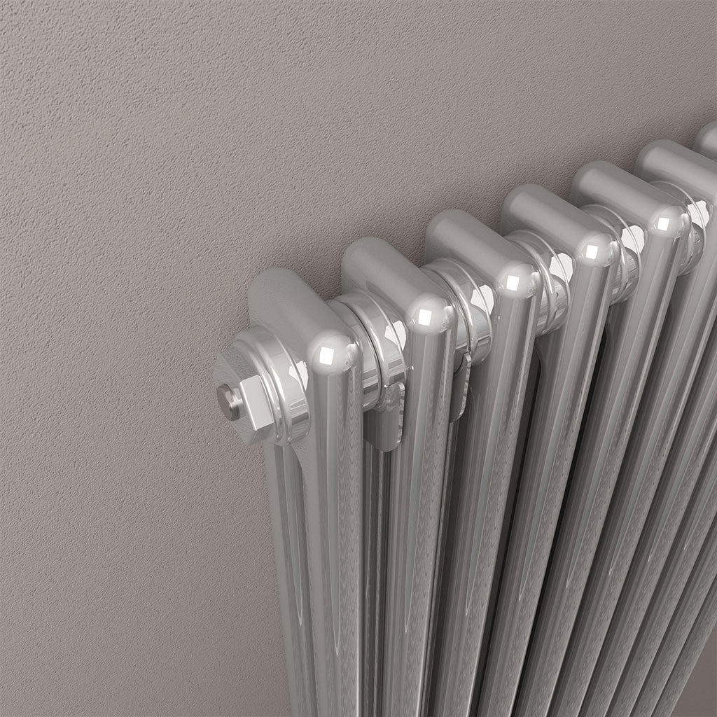 Multitubo Crome Riser Radiators Rivassa Two Column Cast Iron Style Vertical Radiator Chrome | Deluxe ...