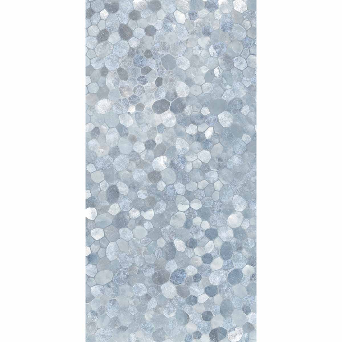 Riviera Onyx Blue-Rock Salt Effect Decor Mosaic Wall Porcelain Tile 60x120cm Matt