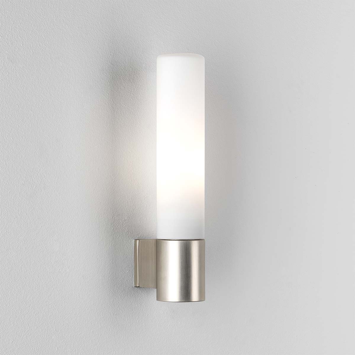 Siena Bathroom Light with Glass Tube Shade Matt Nickel