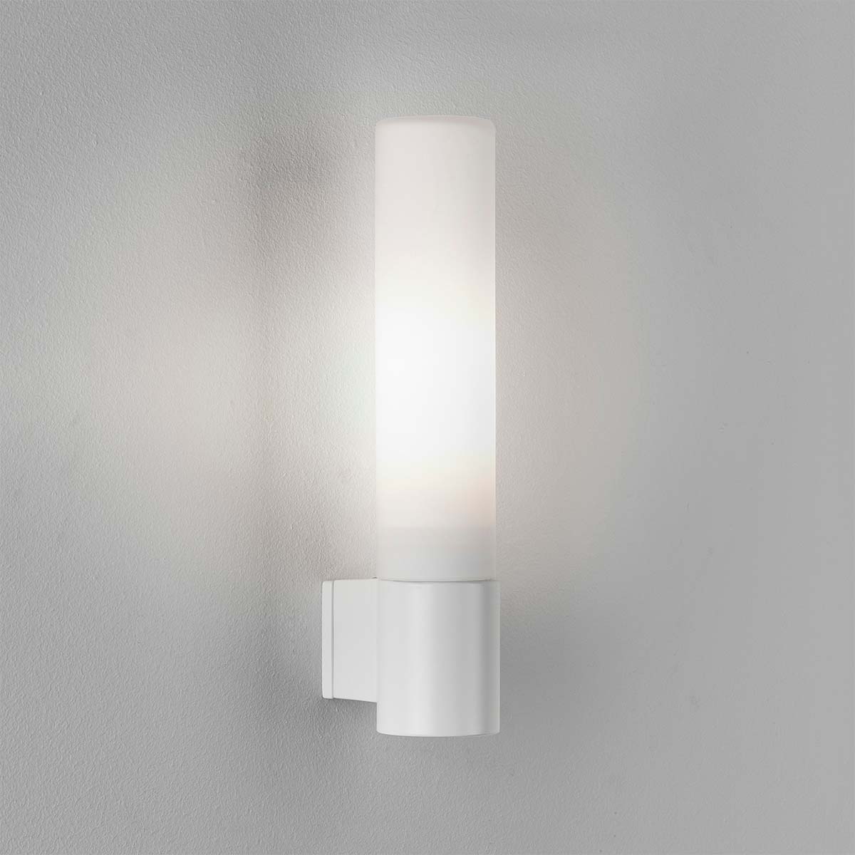 Siena Bathroom Light with Glass Tube Shade Matt White