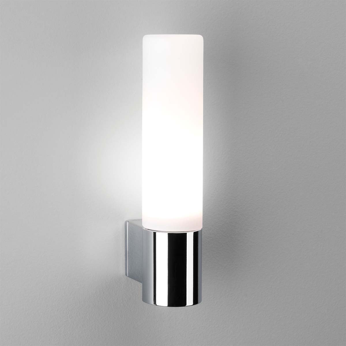 Siena Bathroom Light with Glass Tube Shade Polished Chrome