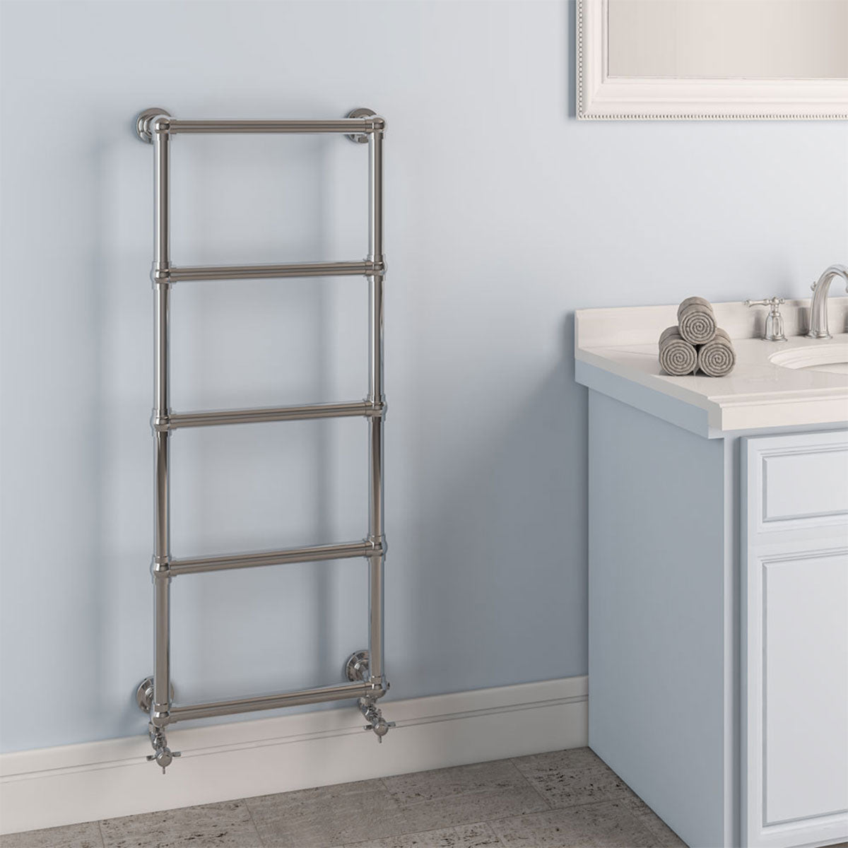 Stour Traditional Heated Towel Rail Chrome Feature