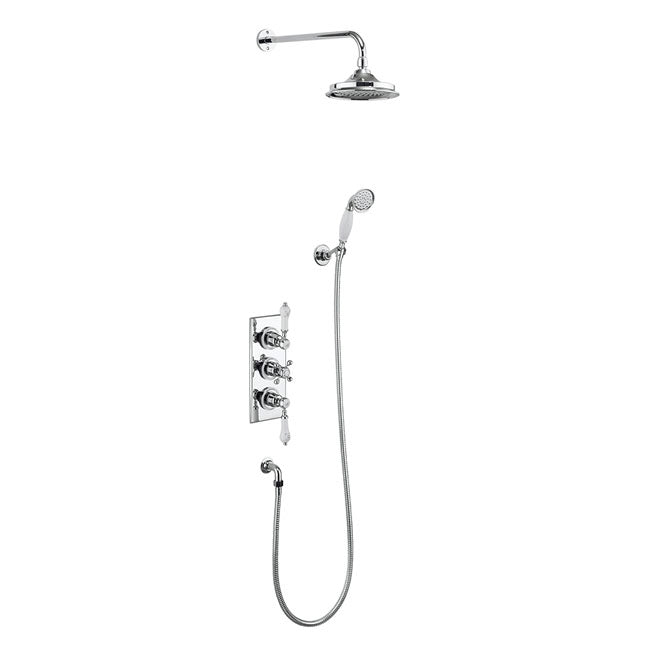 Burlington Trent Thermostatic Dual Outlet Concealed Valve With Shower Handset Deluxe Bathrooms UK