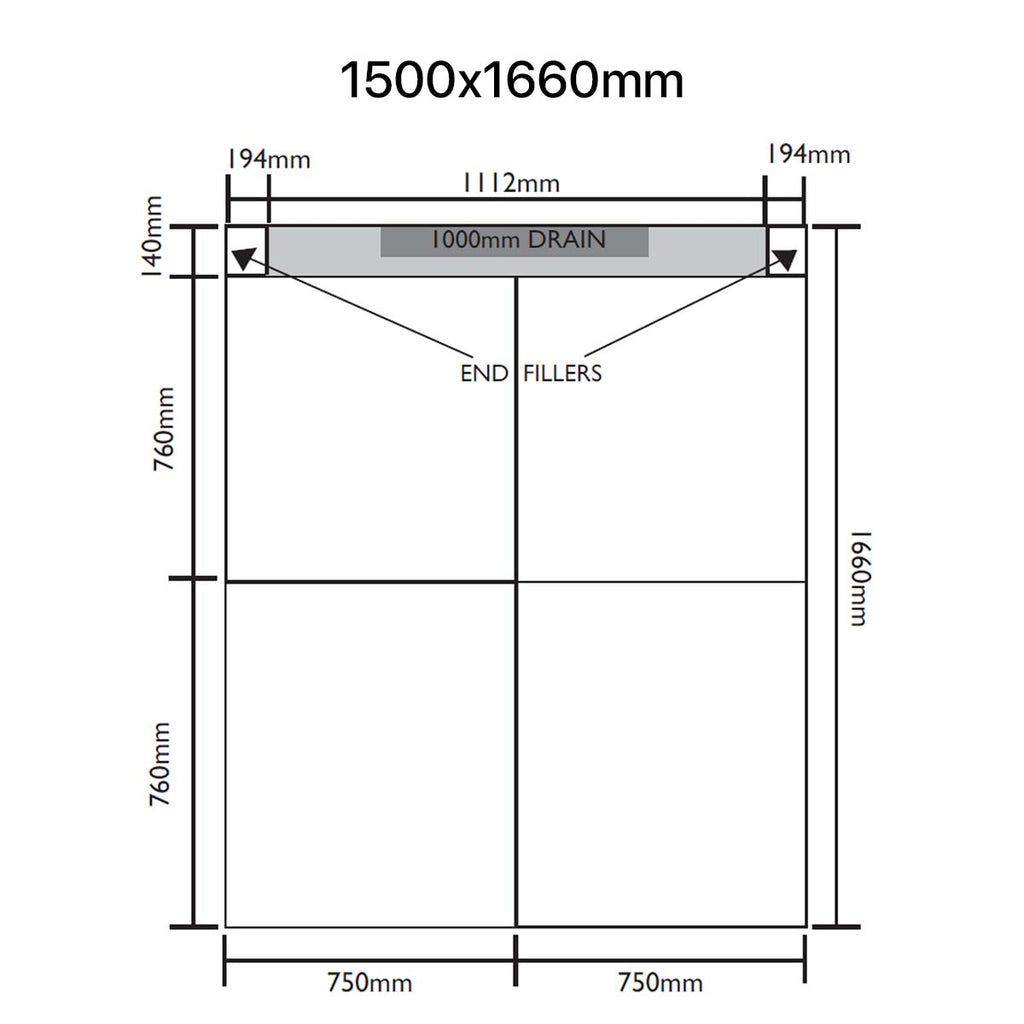 Tile Intake Riser Length UniSlope 1K Long Tile Insert Linear Drain Wetroom Shower Kit - Stainle ...