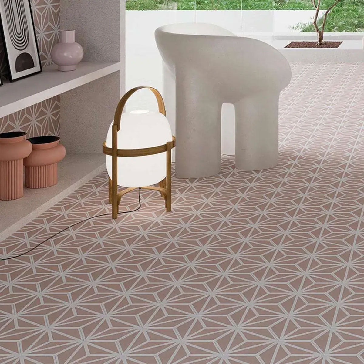 Varadero Rose Hexagonal Porcelain Tile Matt Feature