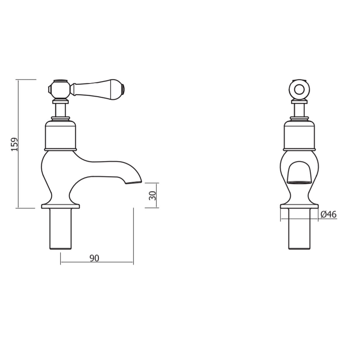 Crosswater Belgravia Lever Bath Pillar Taps