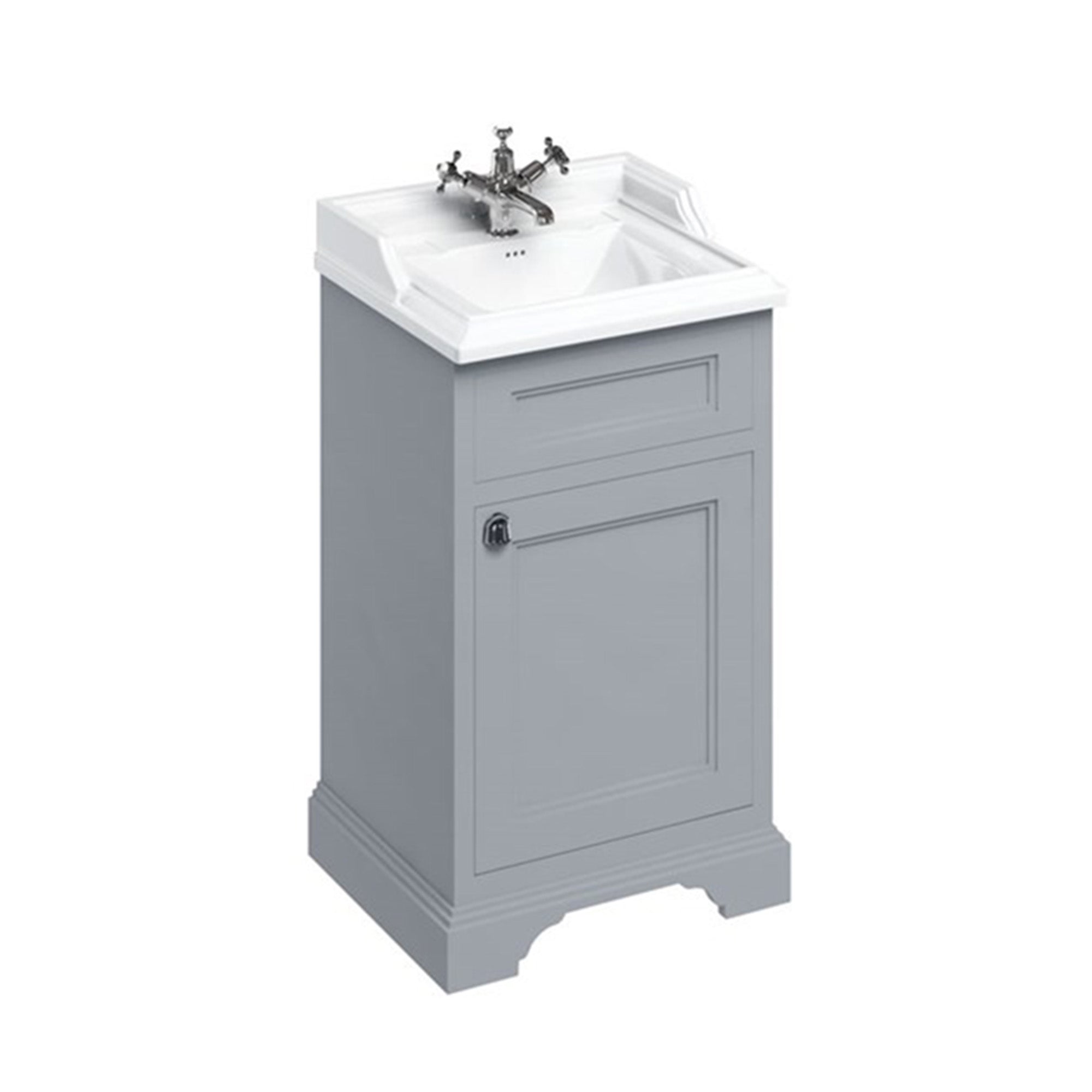 burlington 50 freestanding cloakroom vanity unit with basin classic grey