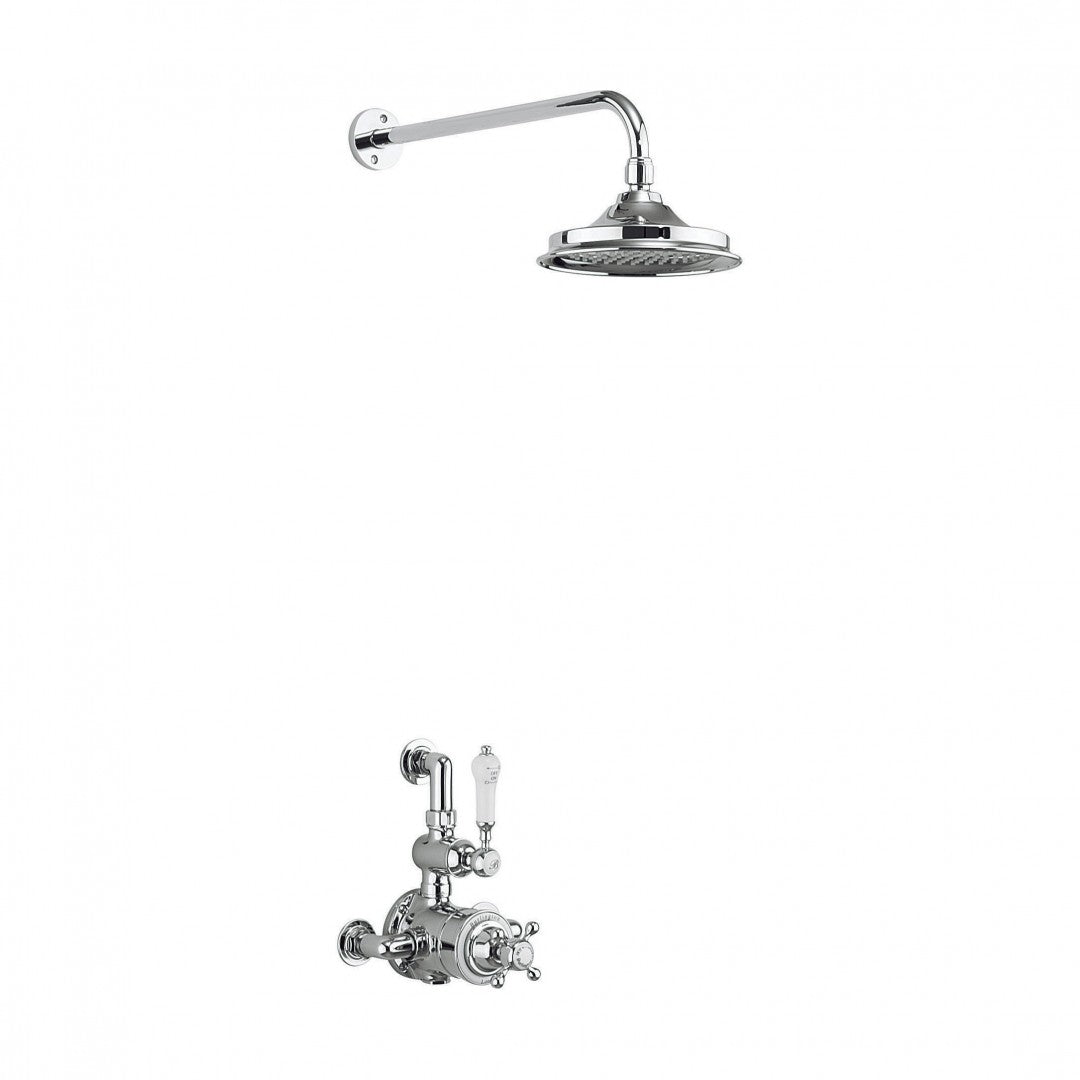 Burlington Avon Thermostatic Single Outlet Shower Valve with Fixed Head Deluxe Bathrooms UK
