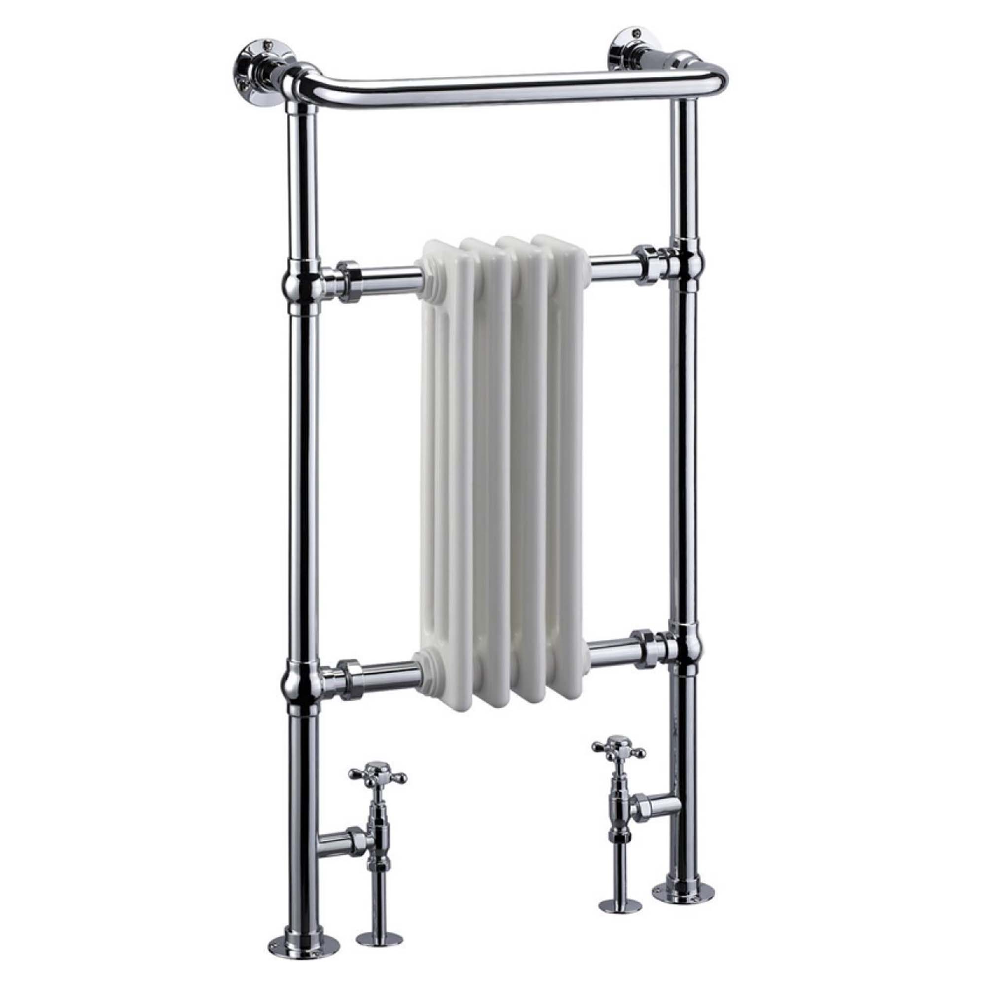 burlington bloomsbury traditional radiator chrome with white accent