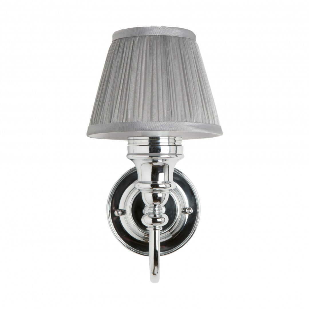 Burlington Ornate Light With Chrome Base and Chiffon Silver Shade Deluxe Bathrooms UK
