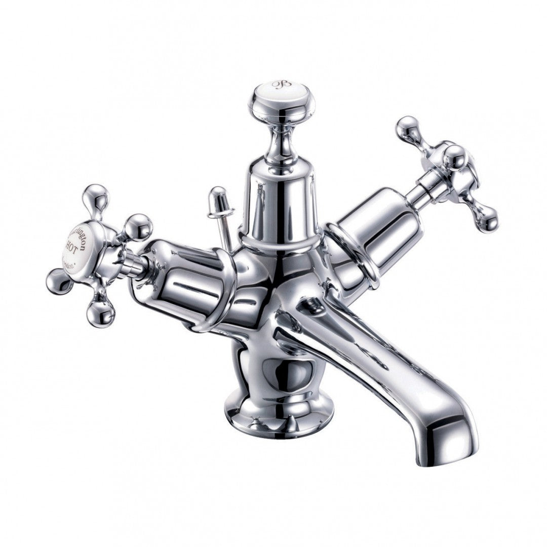 Burlington Claremont Basin Mixer With High Central Indice And Pop-Up Waste Deluxe Bathrooms UK