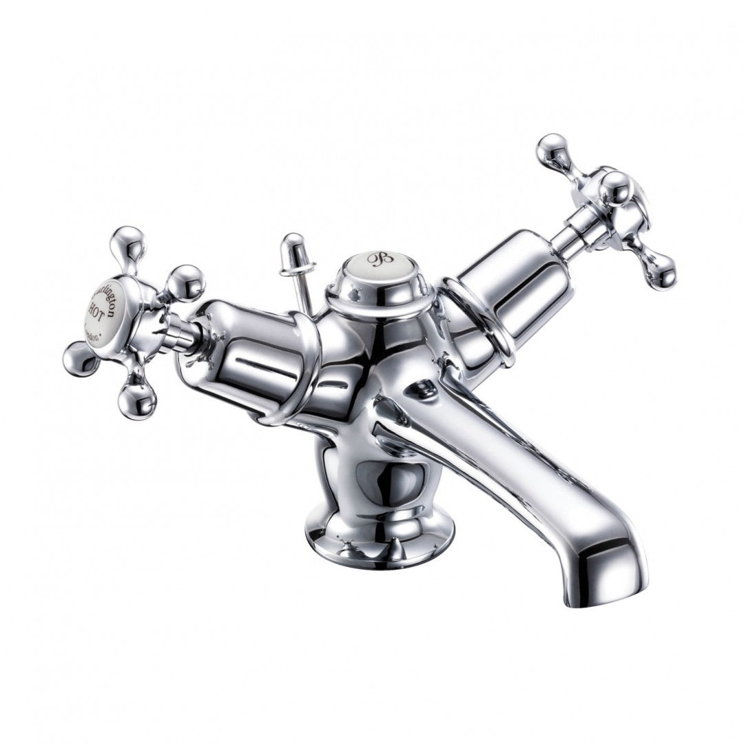 Burlington Claremont Basin Mixer With High Central Indice And Pop-Up Waste Deluxe Bathrooms UK