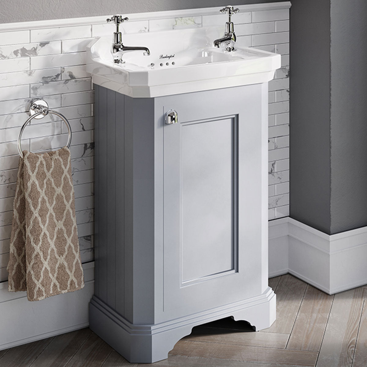 Burlington Edwardian 510 Freestanding Cloakroom Vanity Unit With Basin Deluxe Bathrooms UK