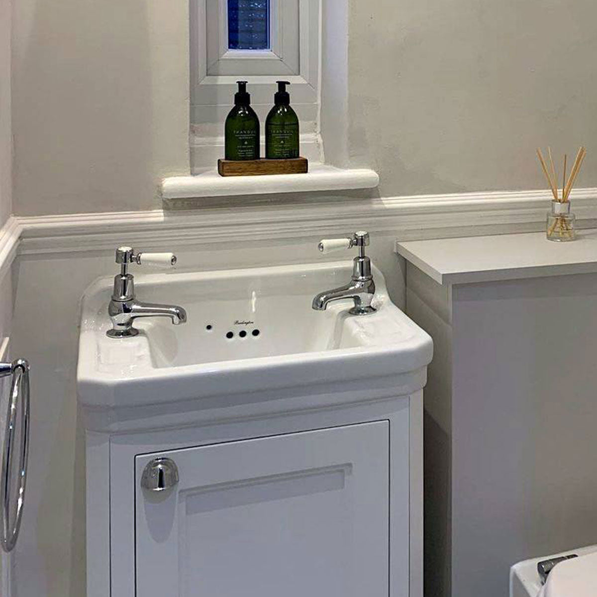 Burlington Edwardian 510 Freestanding Cloakroom Vanity Unit With Basin Deluxe Bathrooms UK