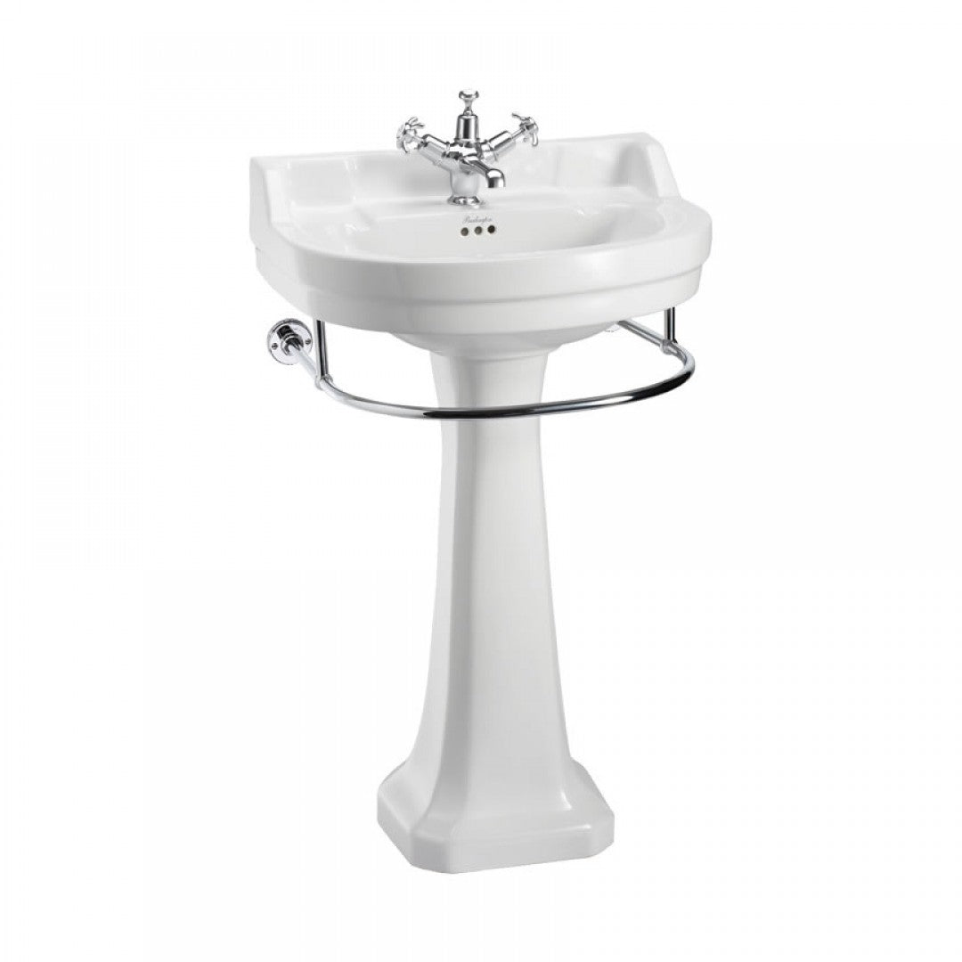 Burlington Edwardian 560mm White Round Basin With Standard Pedestal Deluxe Bathrooms UK