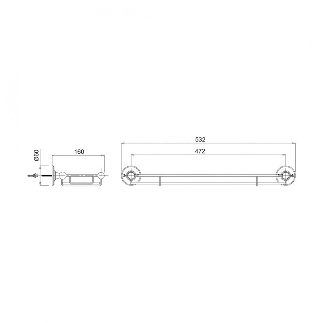 Burlington Glass Shelf With Railing Deluxe Bathrooms UK