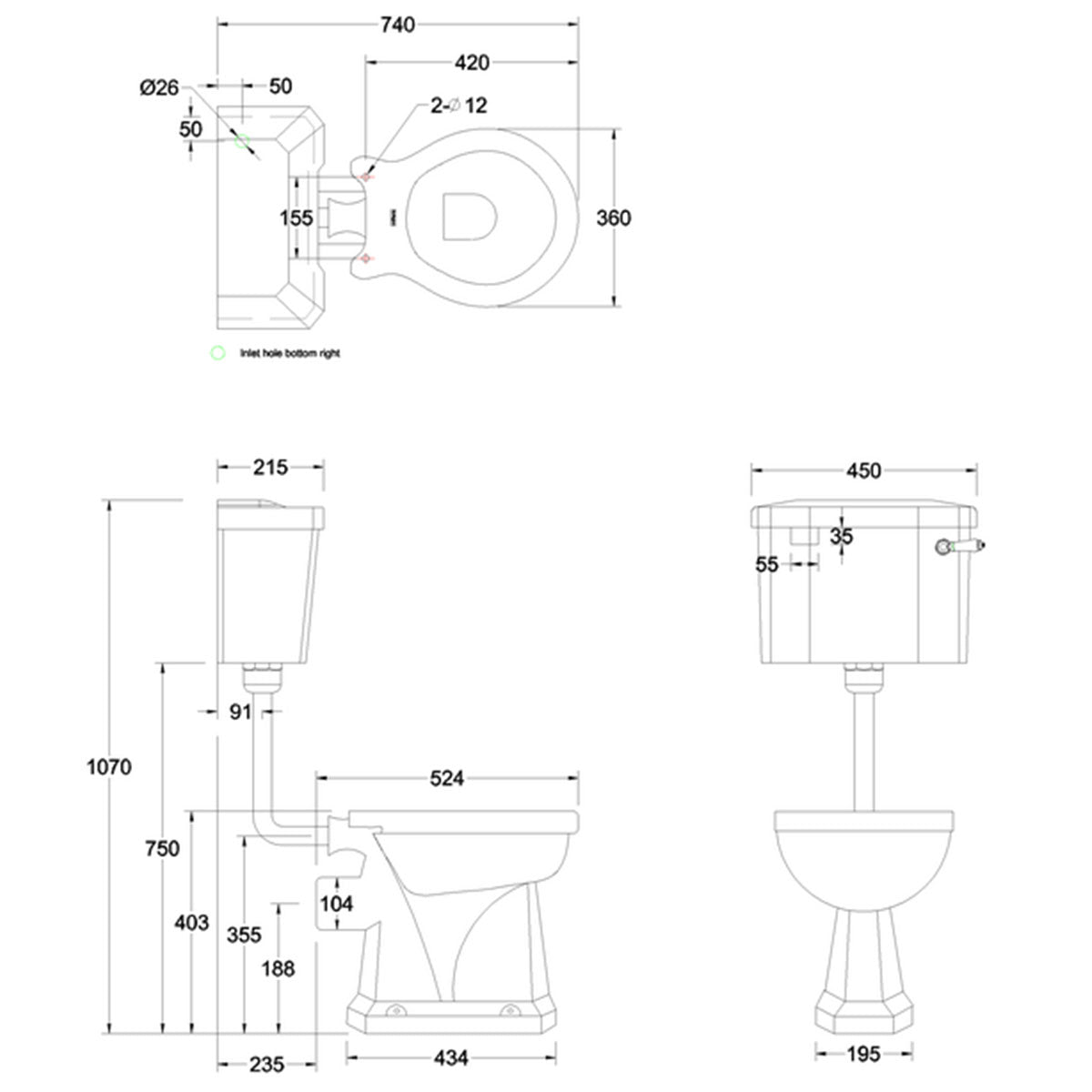 Burlington Standard Low Level Toilet Traditional Deluxe Bathrooms UK