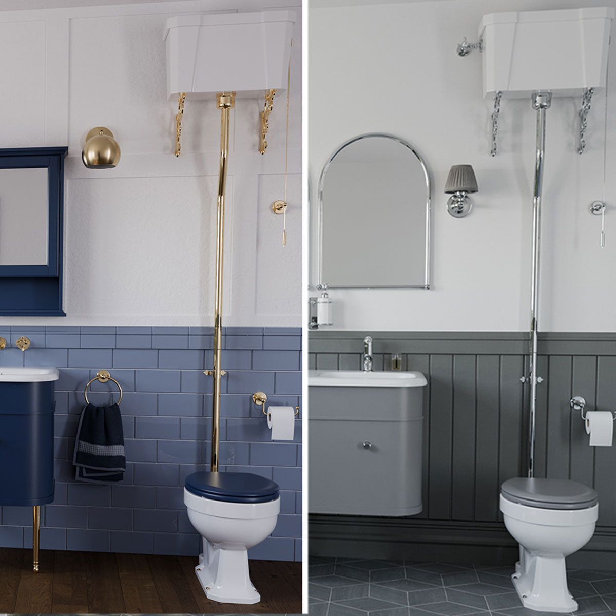 Burlington Comfort Height High Level Toilet Traditional Deluxe Bathrooms UK